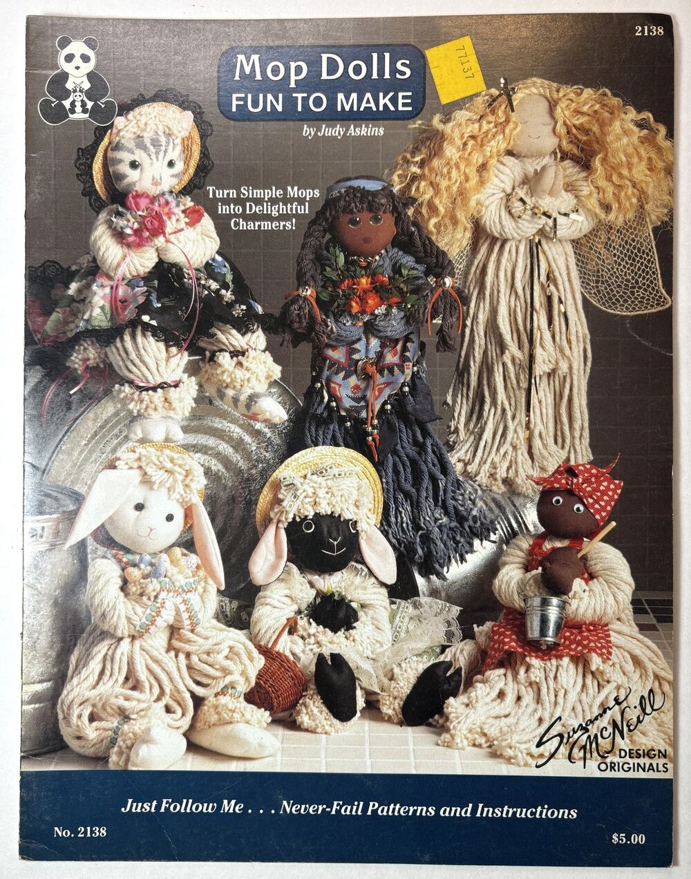 Suzanne McNeill Design Originals "Mop Dolls" Fun to Make No, 2138 vn